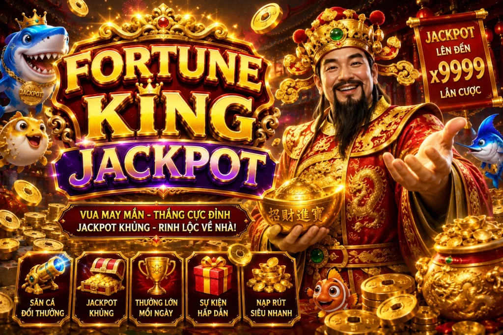 Hũ kho báu hoàng gia bật mở trong game HITCLUB Fortune King Jackpot